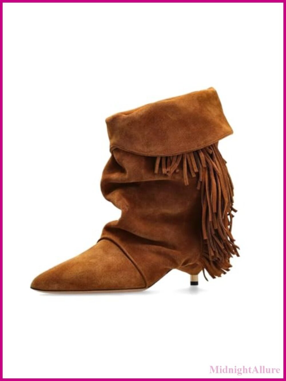 Slouchy Suede Ankle Booties Pointed Toe Kitten Heel Wide Calf Fold Over